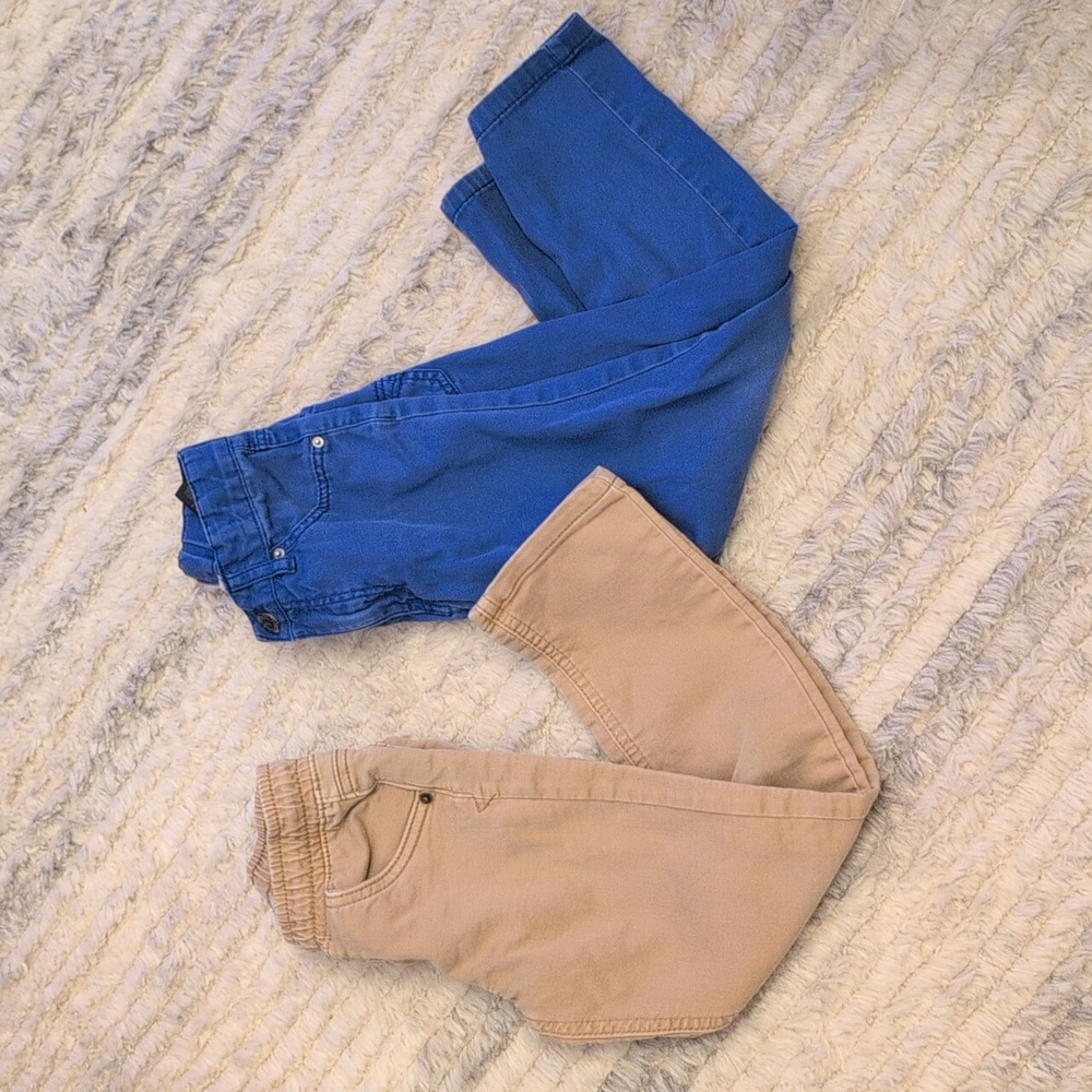 Boys Blue and Tan Pants Bundle - 5T / 6
